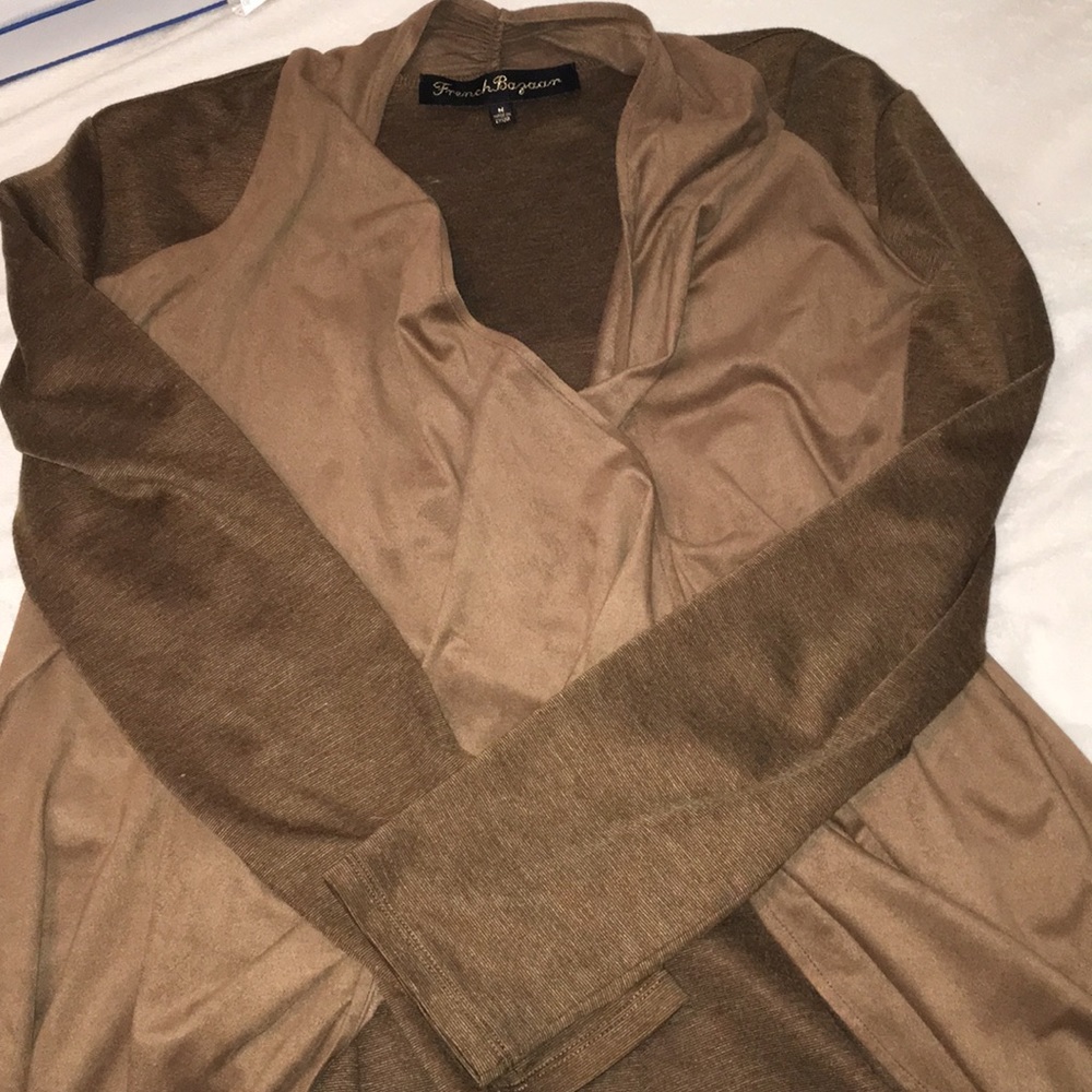 Brown Cardigan with Suede
